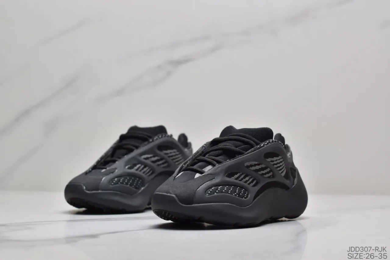 Adidas Yeezy Boost 700 भूरा काला नक्काशी मध्य तल पिंजरा ओवरले निर्माण जीवन शैली जूते 13