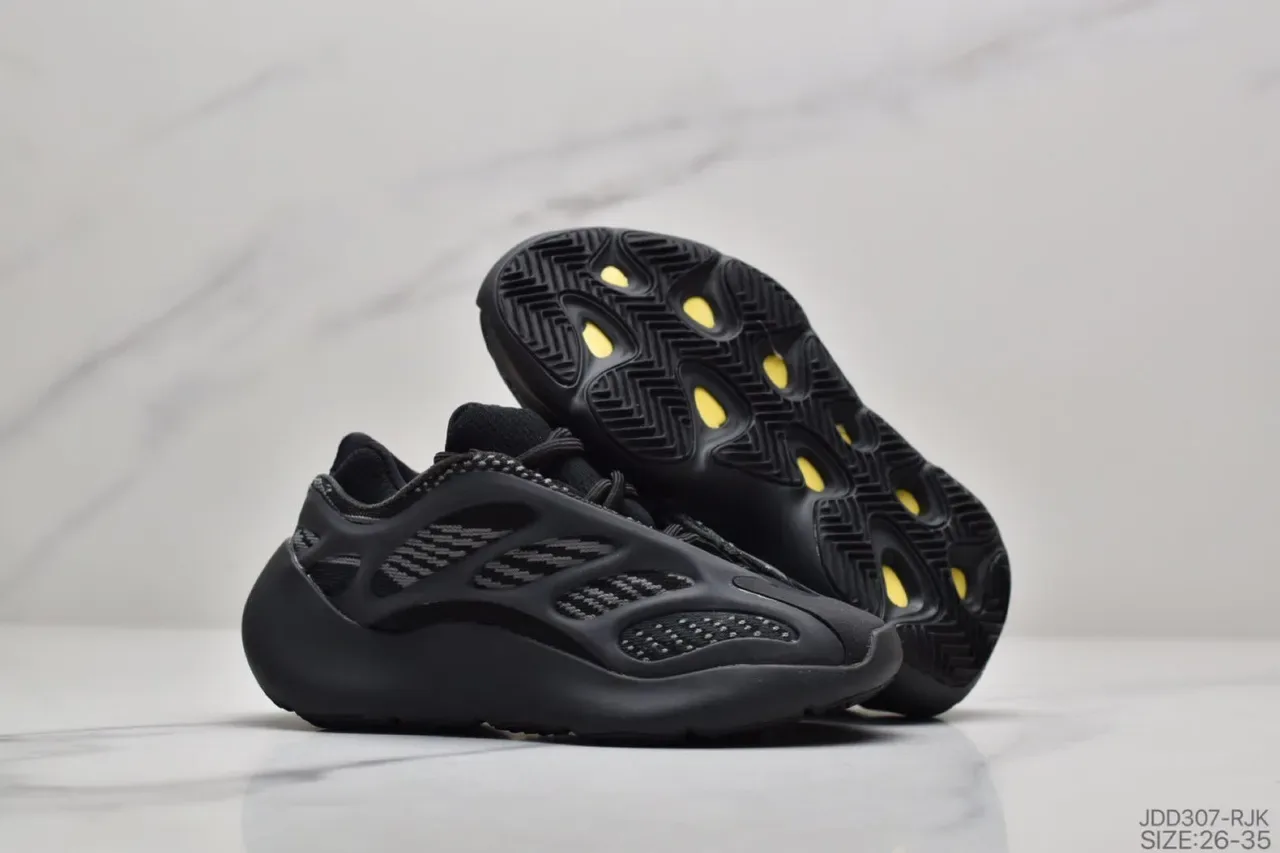 Adidas Yeezy Boost 700 भूरा काला नक्काशी मध्य तल पिंजरा ओवरले निर्माण जीवन शैली जूते 15