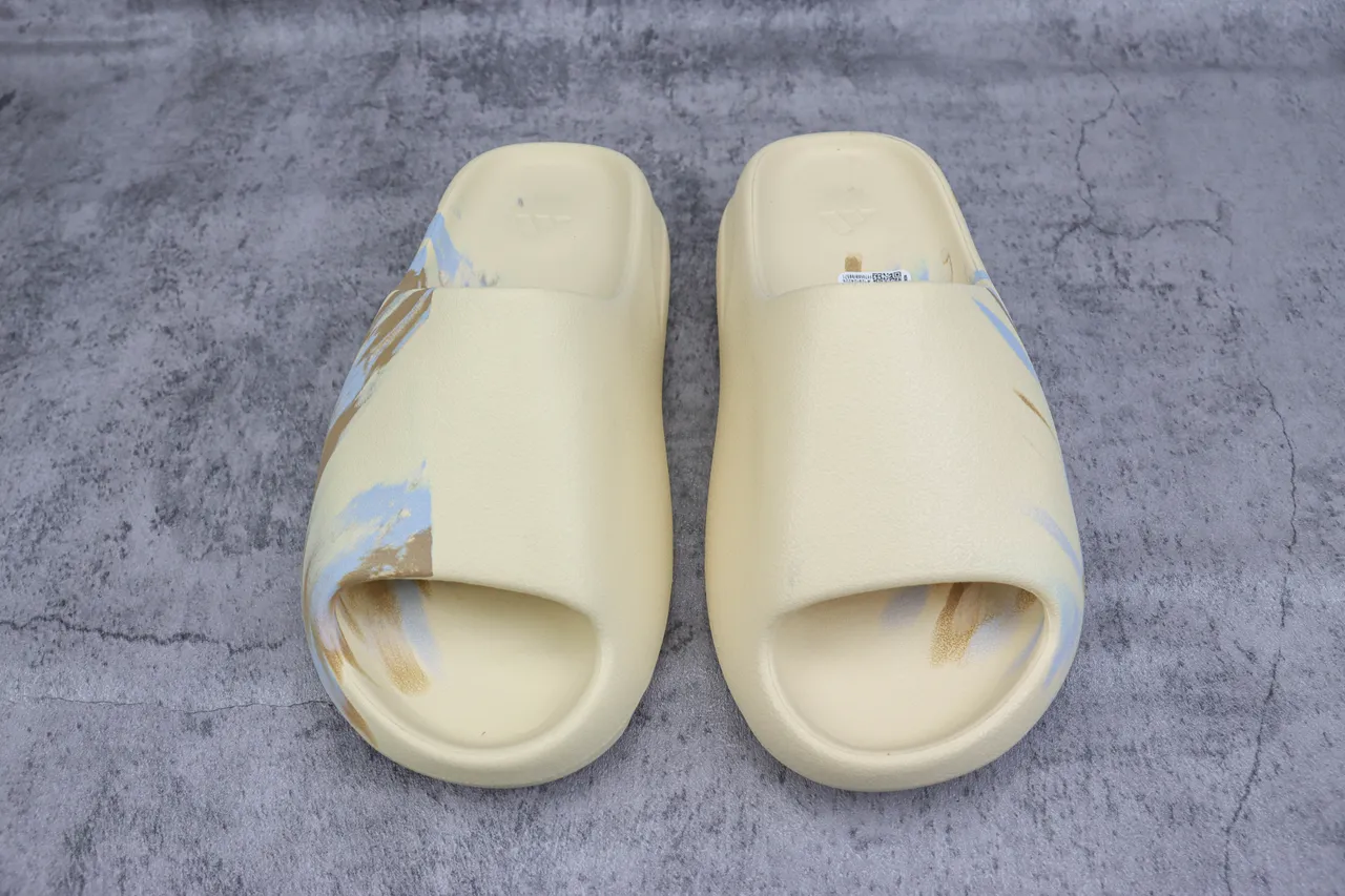 Adidas Yeezy Slide Beige Blue Brown Camo Slipper 2
