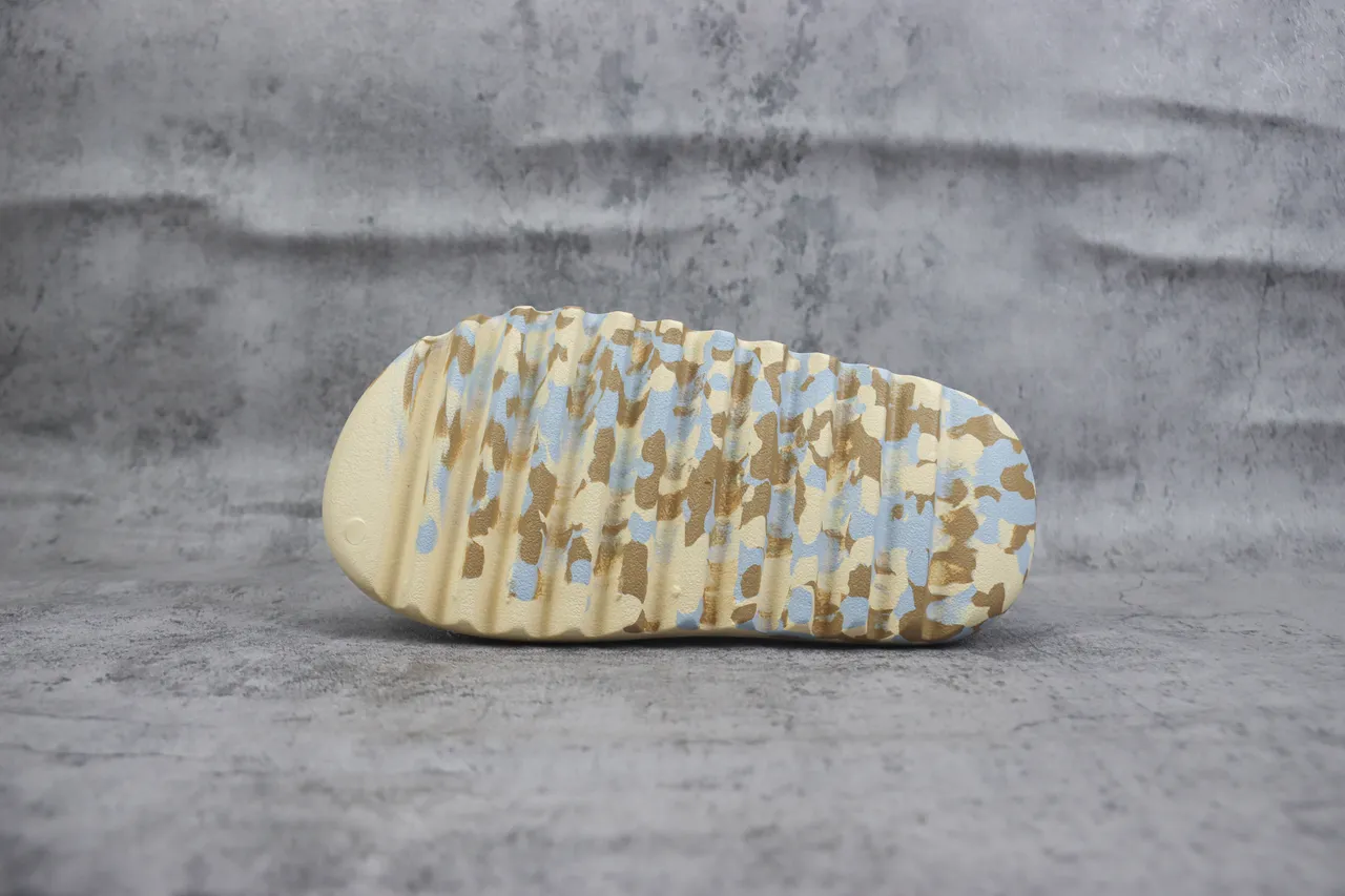 Adidas Yeezy Slide Beige Blue Brown Camo Slipper 6