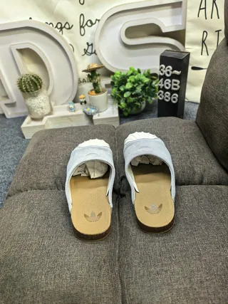Adidas Yeezy Slide Gray and White Slippers 8
