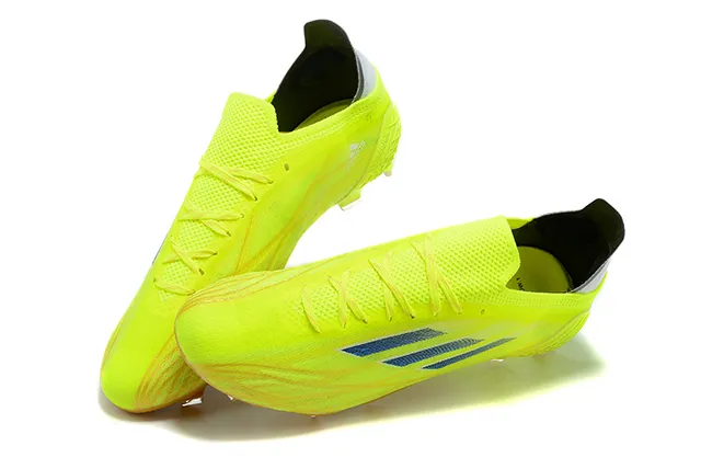 Adidas Yellow Blue Neon Gradient Upper Dark Triple Stripes Firm-Ground Soccer Shoes 2