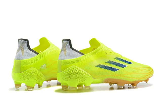 Adidas Yellow Blue Neon Gradient Upper Dark Triple Stripes Firm-Ground Soccer Shoes 5