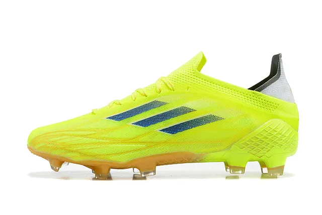 Adidas Yellow Blue Neon Gradient Upper Dark Triple Stripes Firm-Ground Soccer Shoes 10