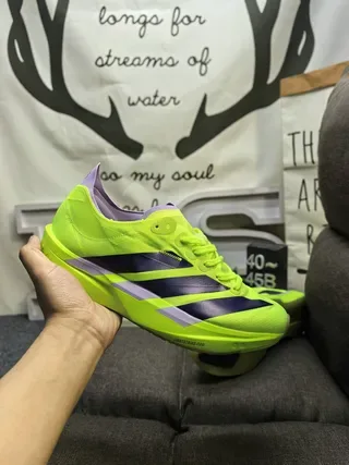 Adidas Yellow Purple Neon Lime Green Stripe Accent Lifestyle Sneakers 5