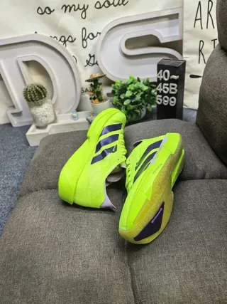 Adidas Yellow Purple Neon Lime Green Stripe Accent Lifestyle Sneakers 6