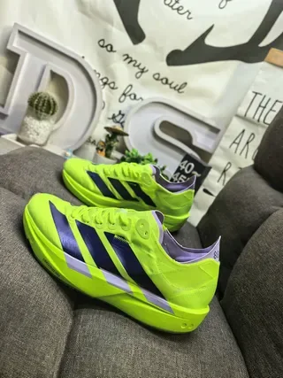 Adidas Yellow Purple Neon Lime Green Stripe Accent Lifestyle Sneakers 7