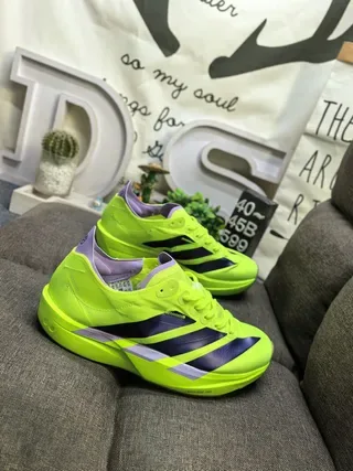 Adidas Yellow Purple Neon Lime Green Stripe Accent Lifestyle Sneakers 9