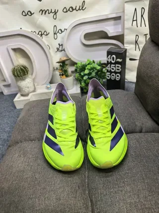 Adidas Yellow Purple Neon Lime Green Stripe Accent Lifestyle Sneakers 10
