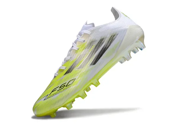 Adidas Amarelo Branco Low-Cut Upper Sintético Translucido Neón Sola Sapatos de Futebol Solo Firme 3