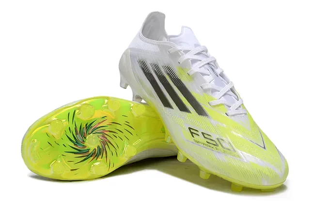 Adidas Amarelo Branco Low-Cut Upper Sintético Translucido Neón Sola Sapatos de Futebol Solo Firme 4