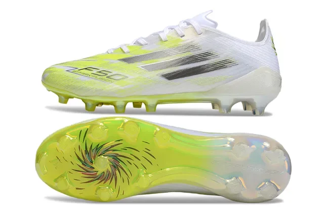 Adidas Amarelo Branco Low-Cut Upper Sintético Translucido Neón Sola Sapatos de Futebol Solo Firme 6