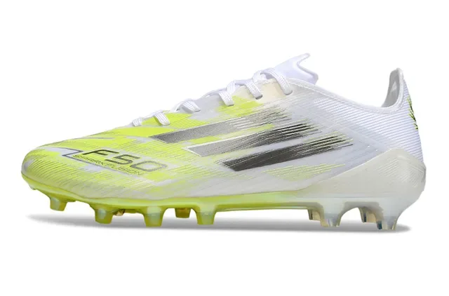 Adidas Amarelo Branco Low-Cut Upper Sintético Translucido Neón Sola Sapatos de Futebol Solo Firme 7