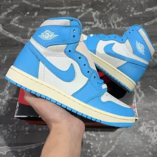 Air Jordan 1 Zapatillas de baloncesto azul y blanco de alto