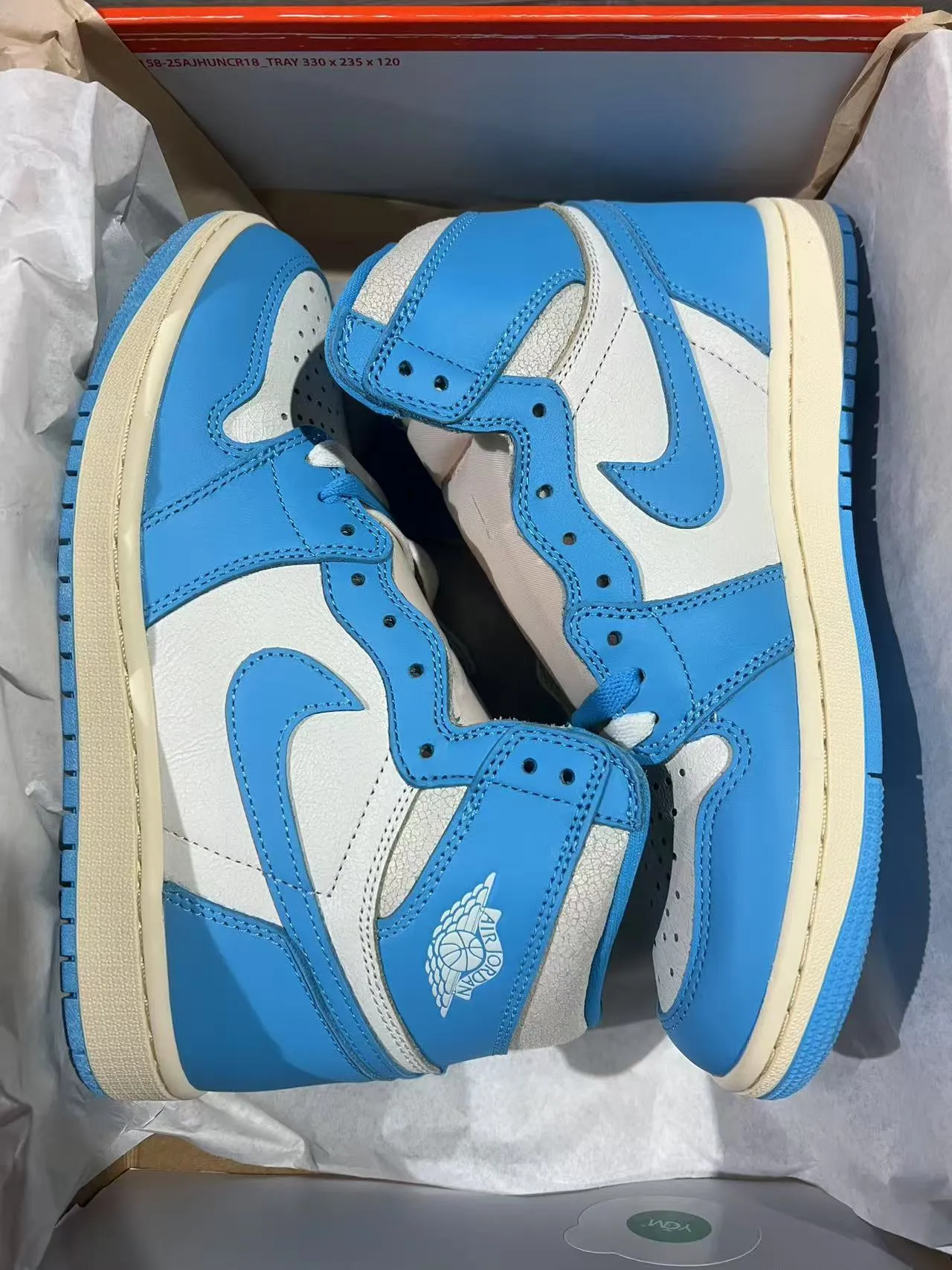 Air Jordan 1 Blue and White High-Top Basketball Shoes 9