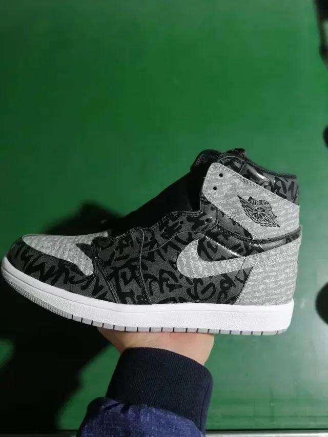 Air Jordan 1 Impression Graffiti Chaussures de Basket Hautes 5