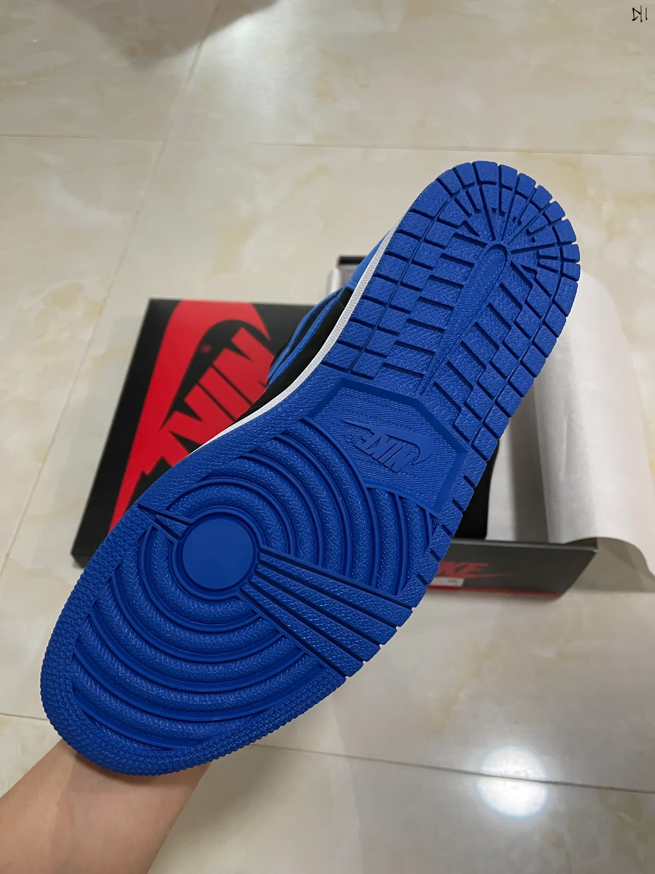 Air Jordan 1 High Black Royal Blue Suede Basketball Shoes 6