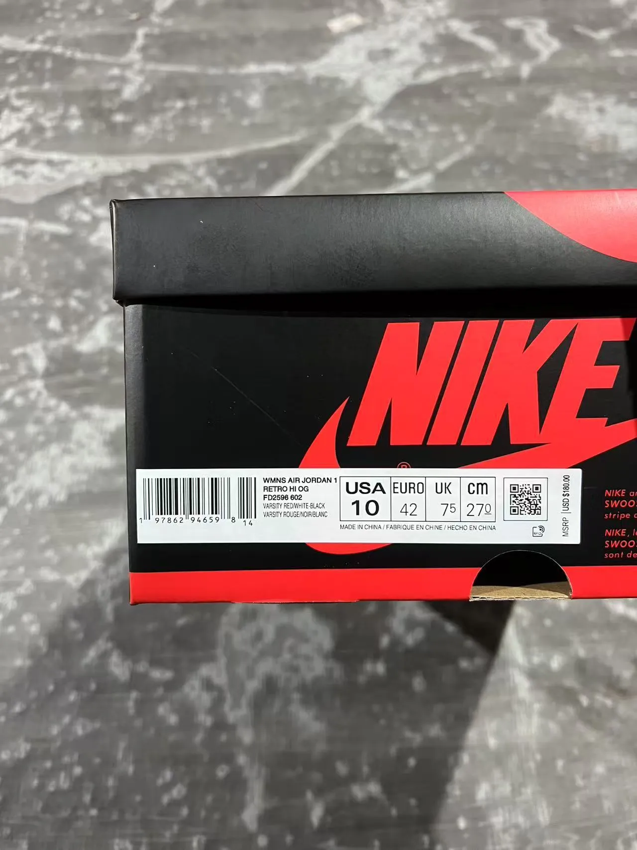 Chaussures de basketball Air Jordan 1 High en mesh rouge noir blanc 10