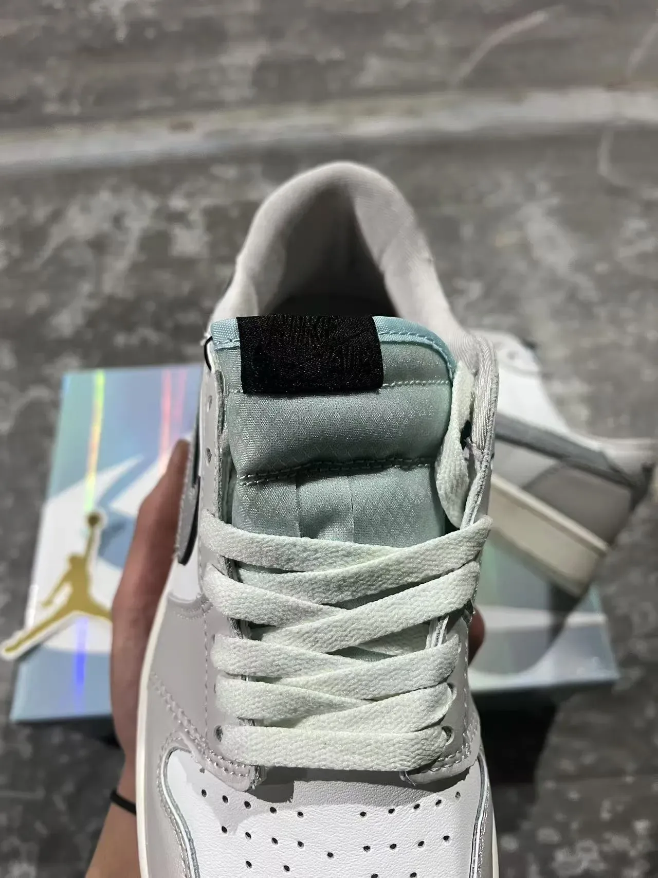 Air Jordan 1 Low Pearl White Metallic Silver Lifestyle Sneakers 4