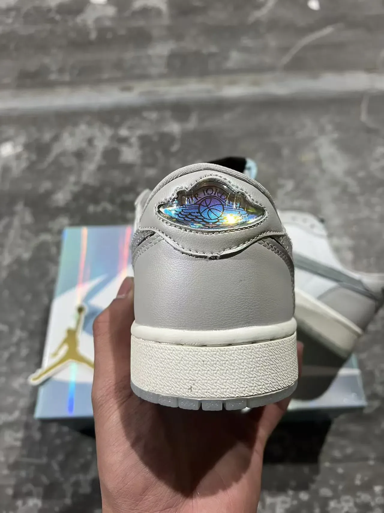 Air Jordan 1 Low Pearl White Metallic Silver Lifestyle Sneakers 8