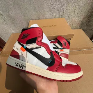 Air Jordan 1 Off-White x Nike 'University Red' Deconstructed Basketball Shoes