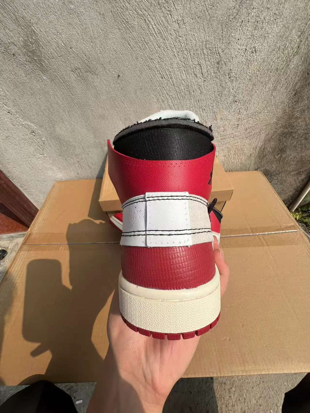 Air Jordan 1 Off-White x Nike 'University Red' Chaussures de basketball déconstruites 8