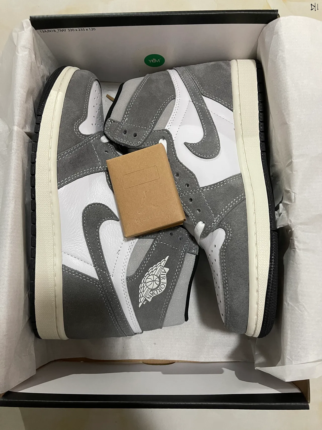 Air Jordan 1 White and Gray Suede High-Top Basketball Shoes 8