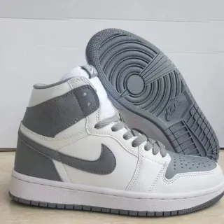 Air Jordan 1 White Gray Basketball Shoes