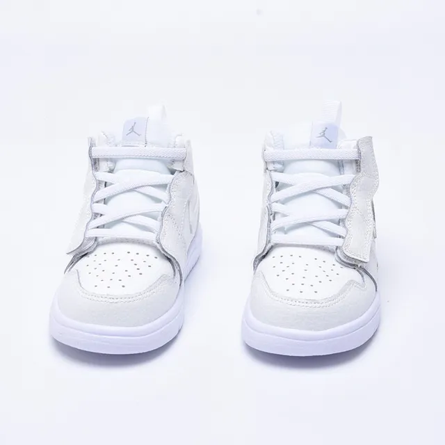 Air Jordan 1 White Multicolor Low-Top Strap-Closure Lifestyle Sneakers 5