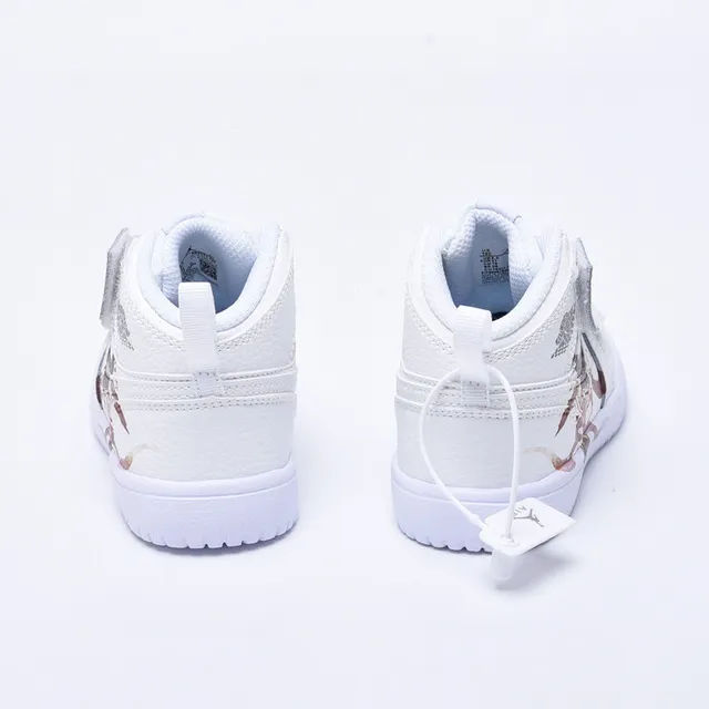 Air Jordan 1 White Multicolor Low-Top Strap-Closure Lifestyle Sneakers 6