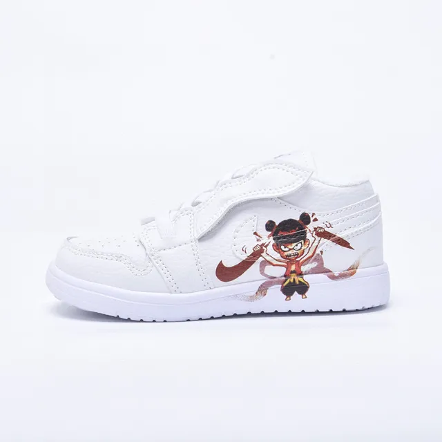 Air Jordan 1 White Multicolor Low-Top Strap-Closure Lifestyle Sneakers 13