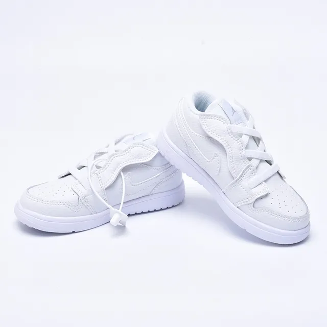 Air Jordan 1 White Multicolor Low-Top Strap-Closure Lifestyle Sneakers 17