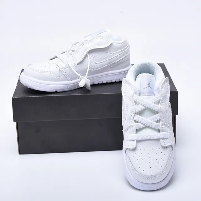 Air Jordan 1 White Multicolor Low-Top Strap-Closure Lifestyle Sneakers 20