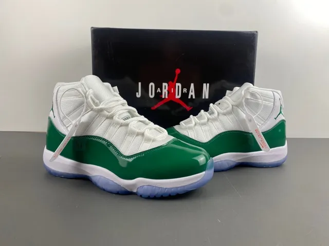 Air Jordan 11 Emerald Green Patent Leather Tênis de basquete 12