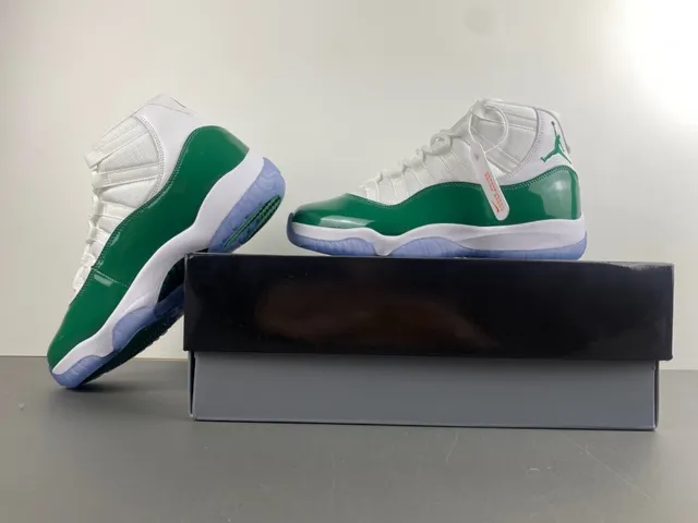 Air Jordan 11 Emerald Green Patent Leather Tênis de basquete 13