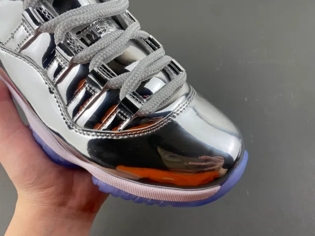 Air Jordan 11 Metallic Silver Purple Basketball Shoes 2