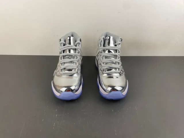Air Jordan 11 Metallic Silver Purple Basketball Shoes 12