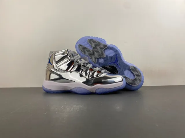 Air Jordan 11 Metallic Silver Purple Basketball Shoes 13