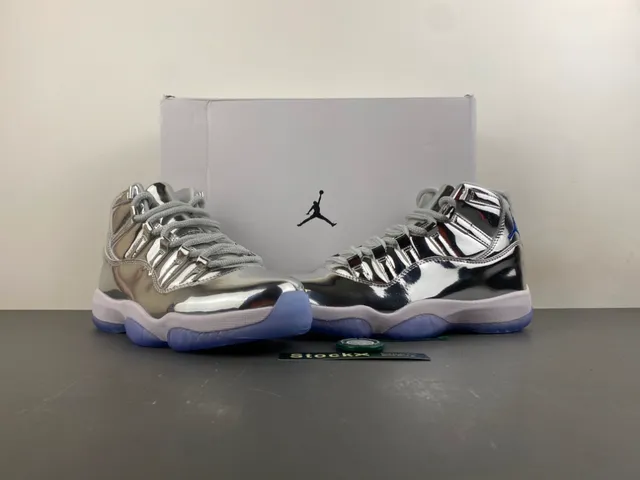Air Jordan 11 Metallic Silver Purple Basketball Shoes 14