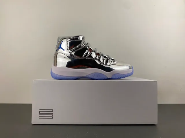 Air Jordan 11 Metallic Silver Purple Basketball Shoes 16