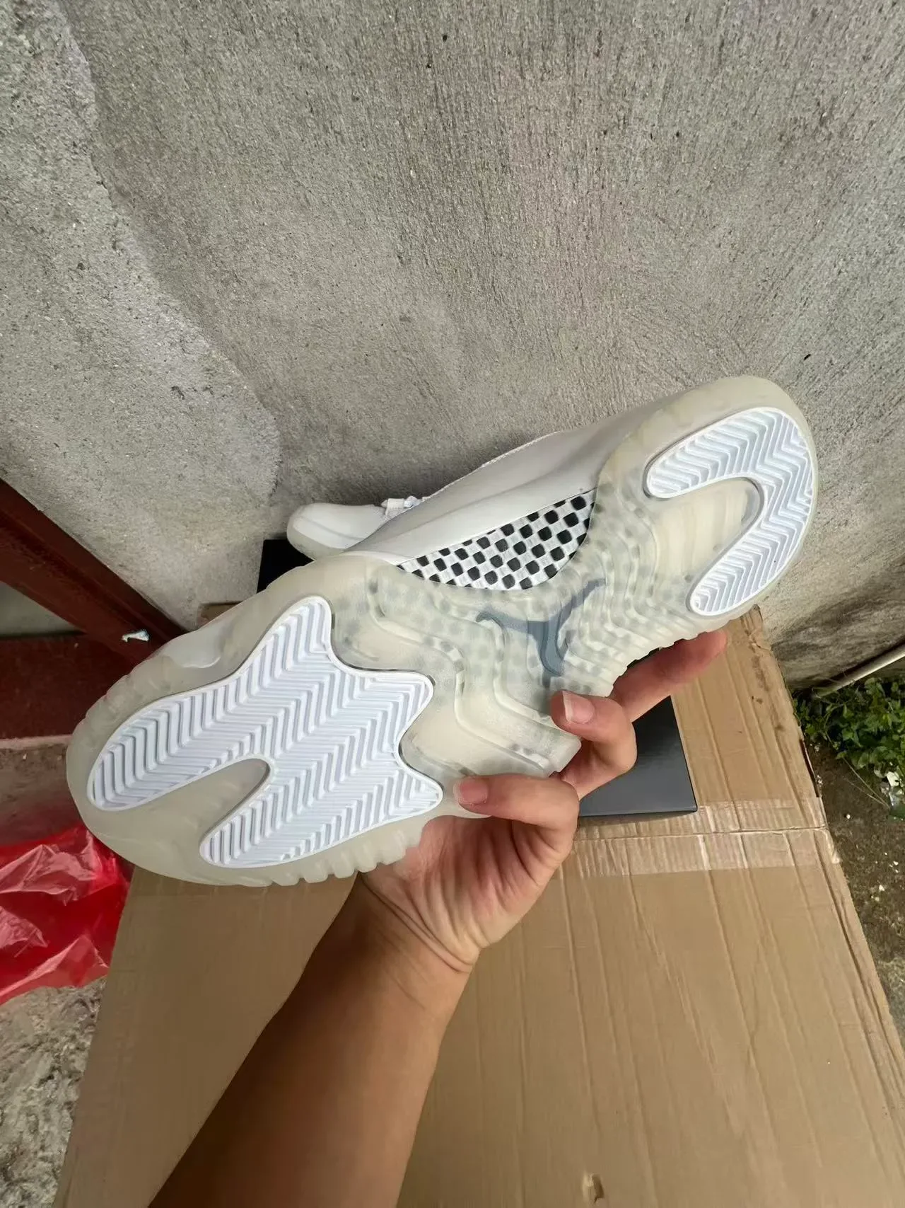 Air Jordan 11 Branco Couro Patentado Tênis de Basquete 6