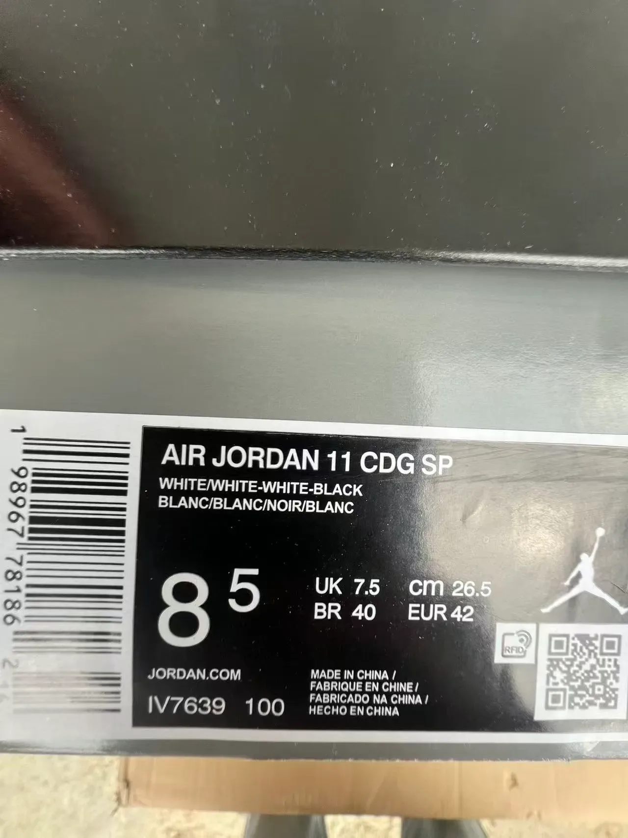 Air Jordan 11 Branco Couro Patentado Tênis de Basquete 10