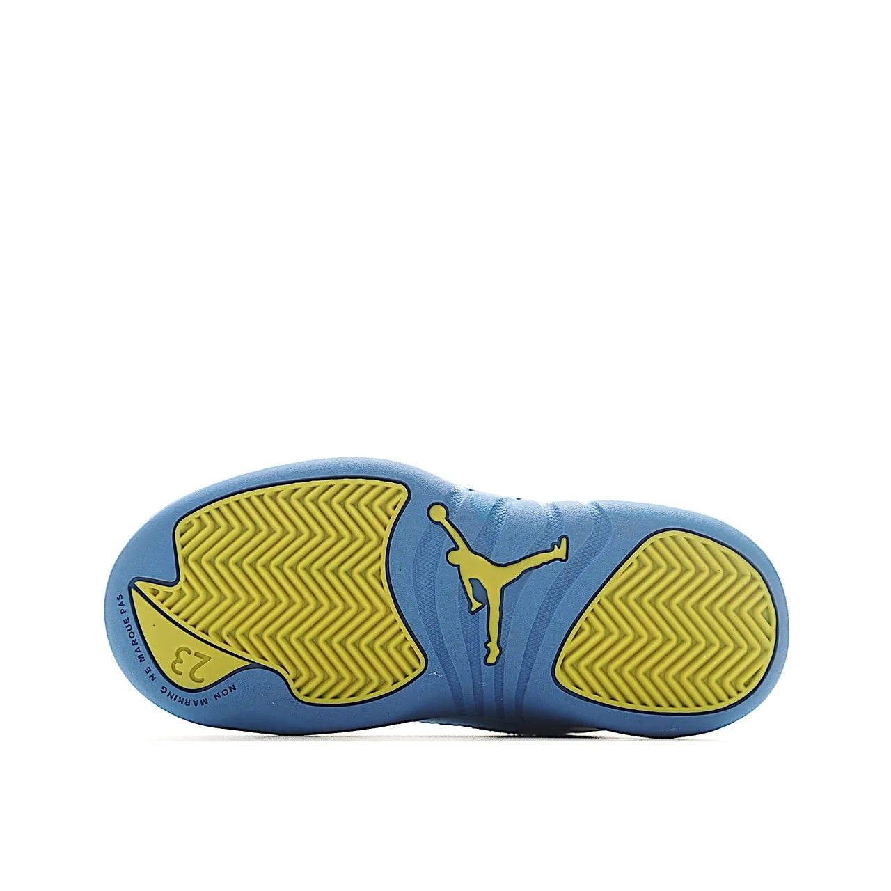 Chaussures de basketball pour enfants Air Jordan 12 blanc et bleu 14