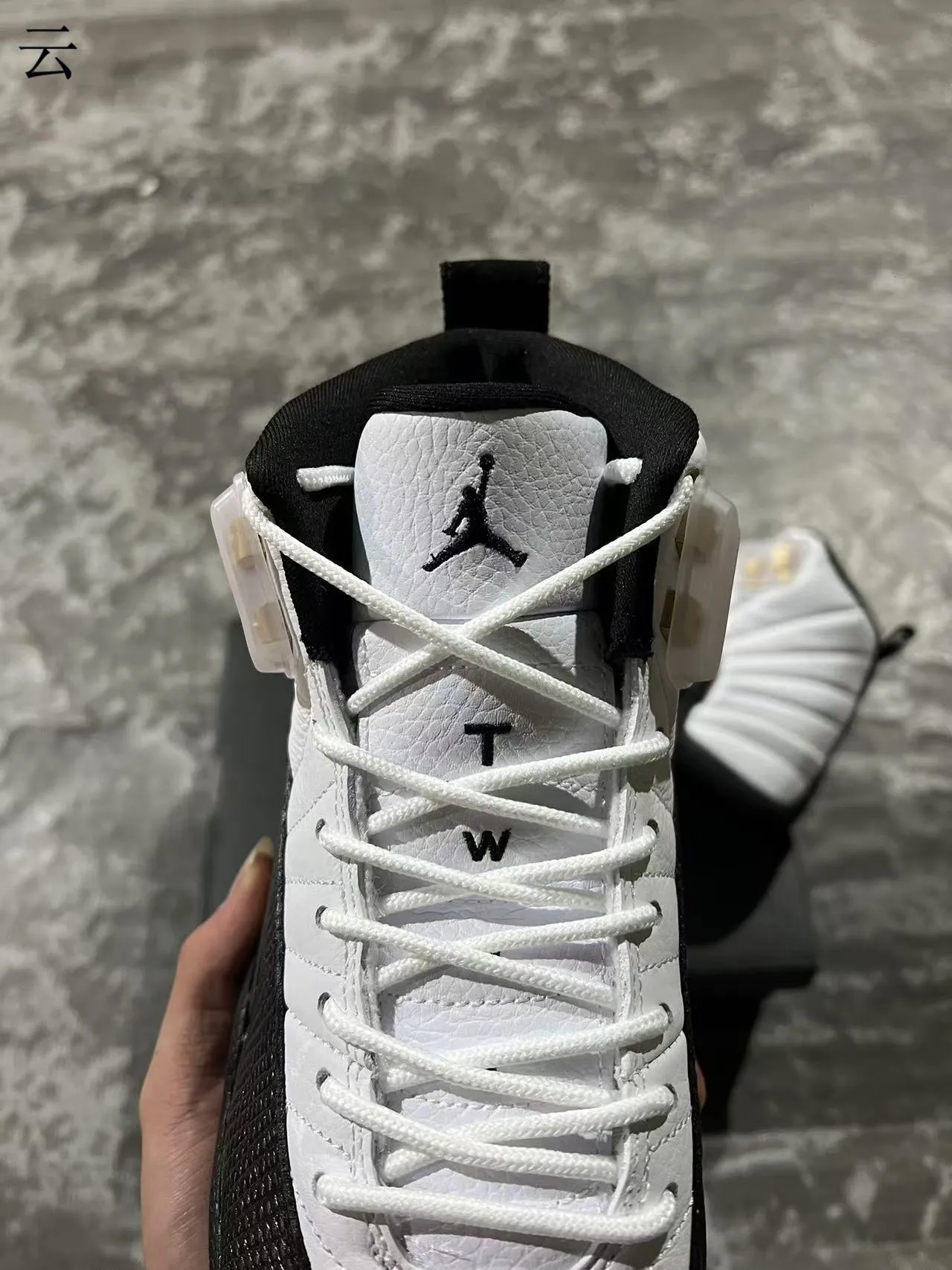 Air Jordan 12 White Black Gold Basketball Shoes 6