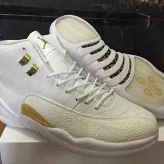 Air Jordan 12 White Gold Basketball Shoes