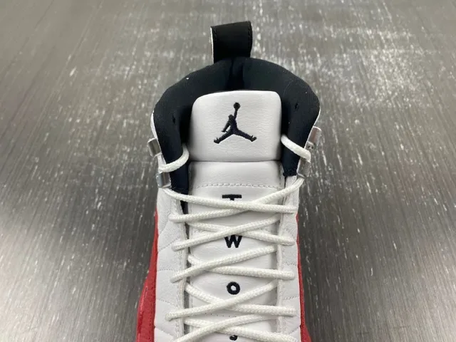 Air Jordan 12 Tênis de Basquete Branco Vermelho Preto 9