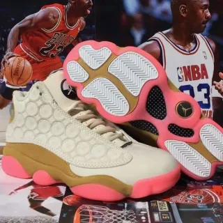 Air Jordan 13 Honeycomb Cream Gold Pink Basketball Shoes