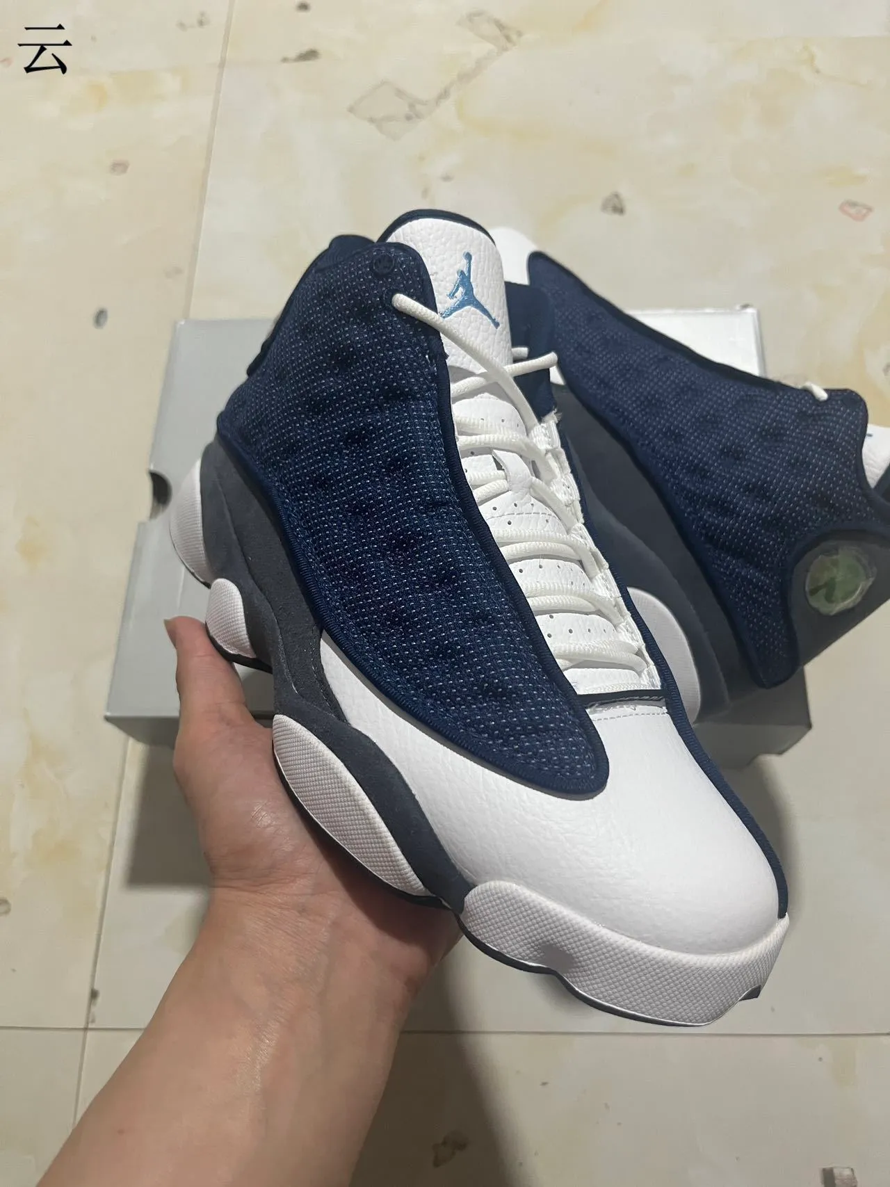 Air Jordan 13 Navy Mesh White Gray Basketball Shoes 2