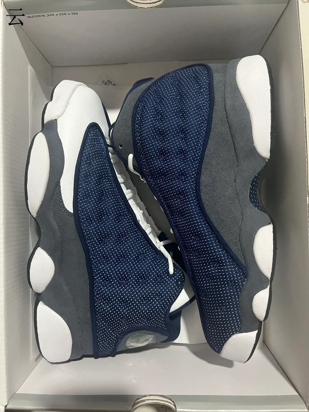 Air Jordan 13 Navy Mesh White Gray Basketball Shoes 4