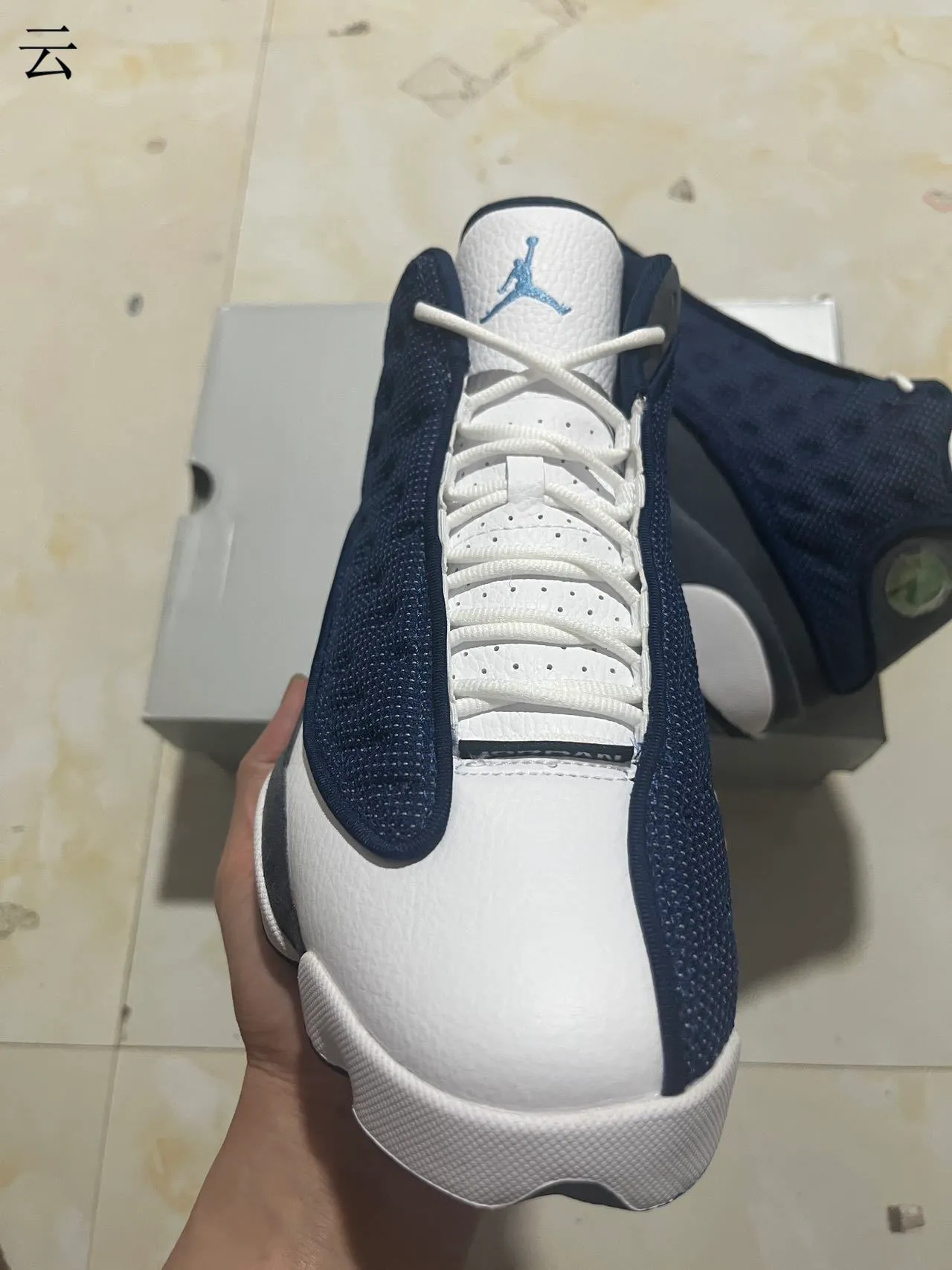 Air Jordan 13 Navy Mesh White Gray Basketball Shoes 11
